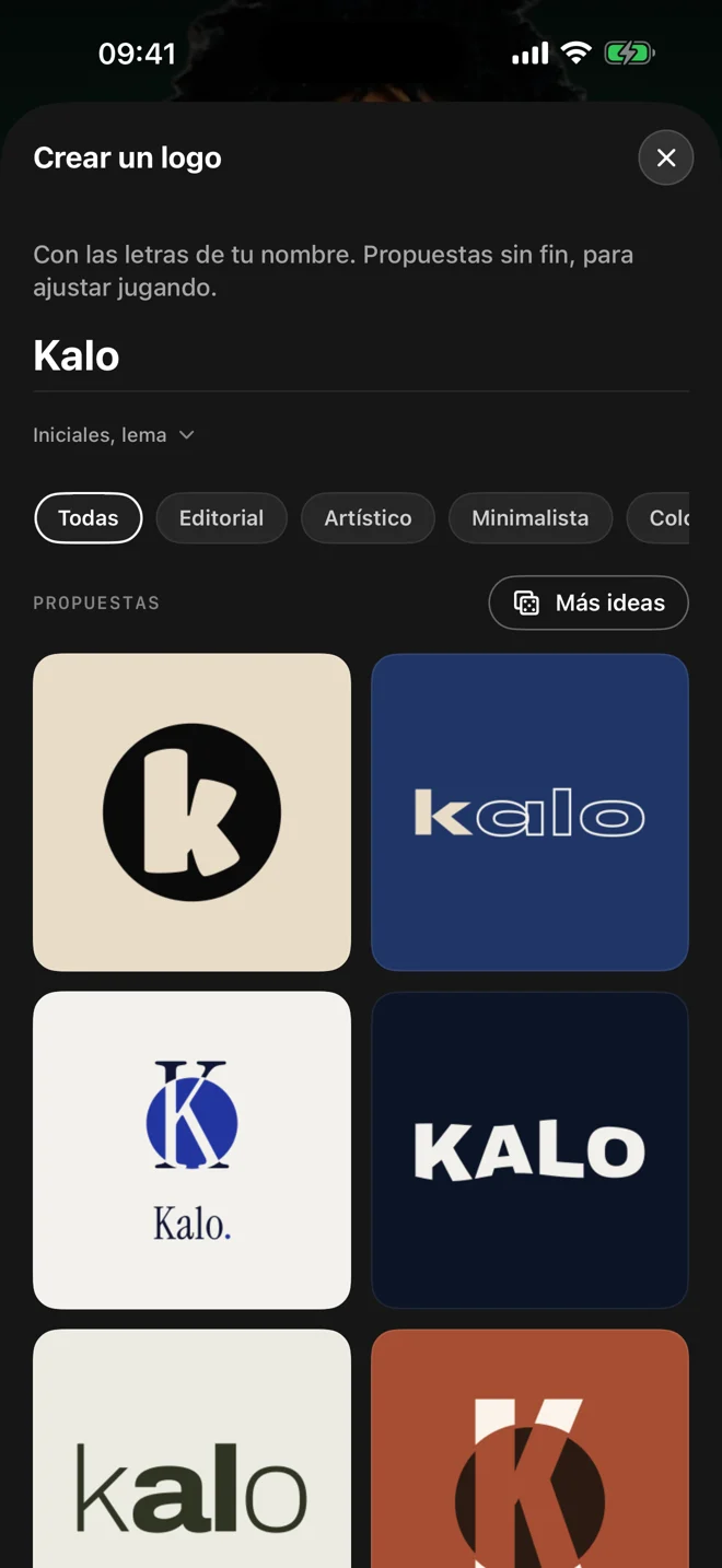 El creador de logos de Motionless en iPhone