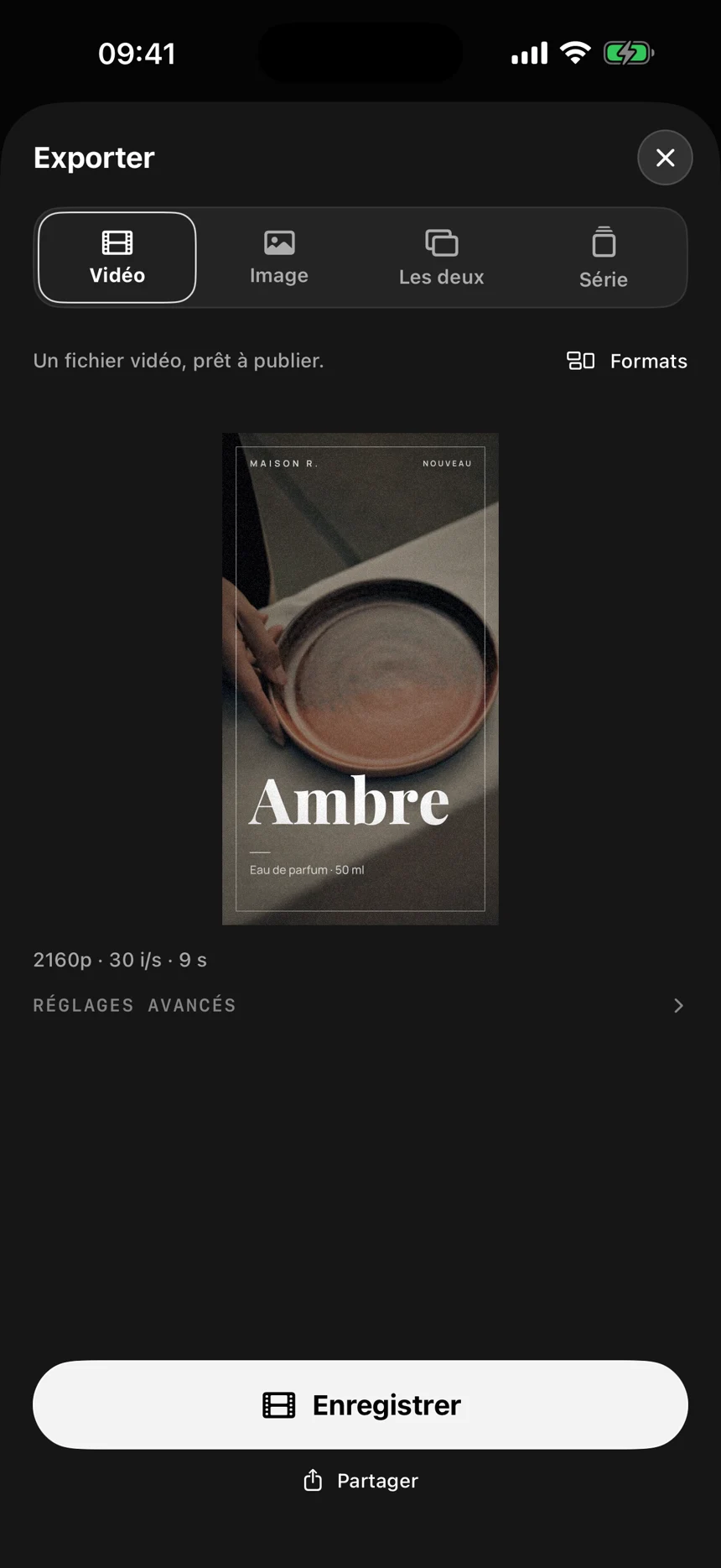 Vidéo transparente — Exemple dans Motionless